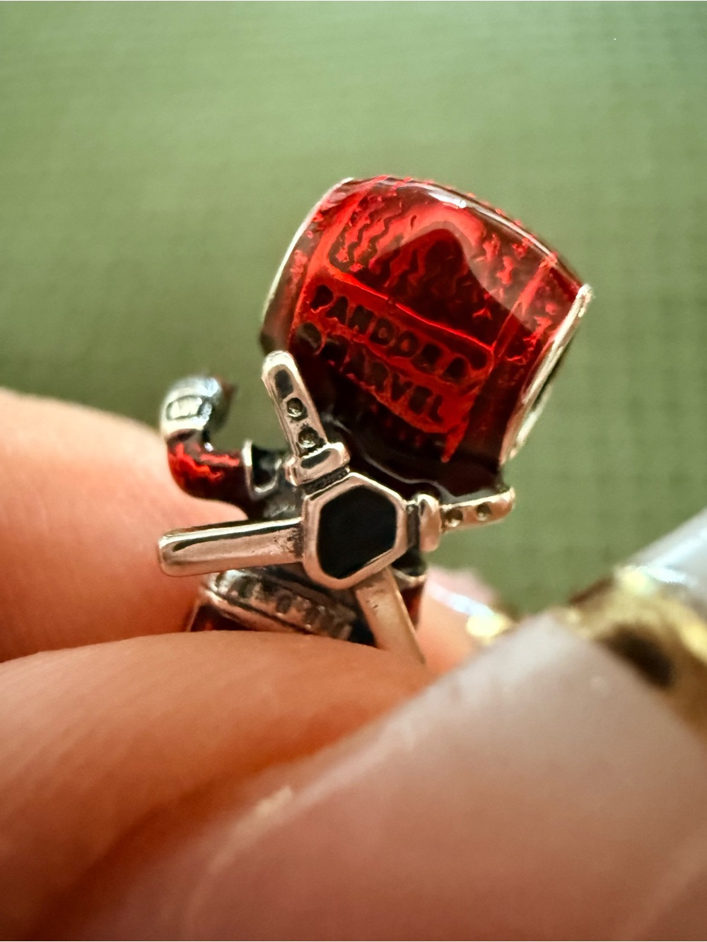 Pandora Red Metallic Deadpool Enamel charm - Picture 8 of 9